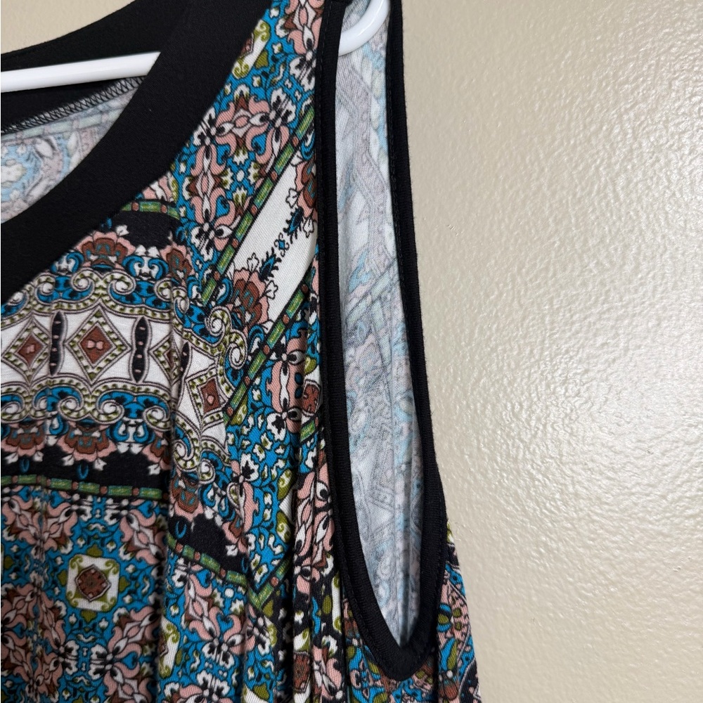 Avenue Cold Shoulder Boho Mosaic Print Top Size 14/16 - Picture 2 of 5